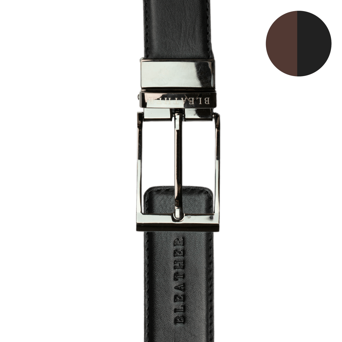 C90SL: Ceinture Homme - Cuir Noir/Marron - Bleather Maroc
