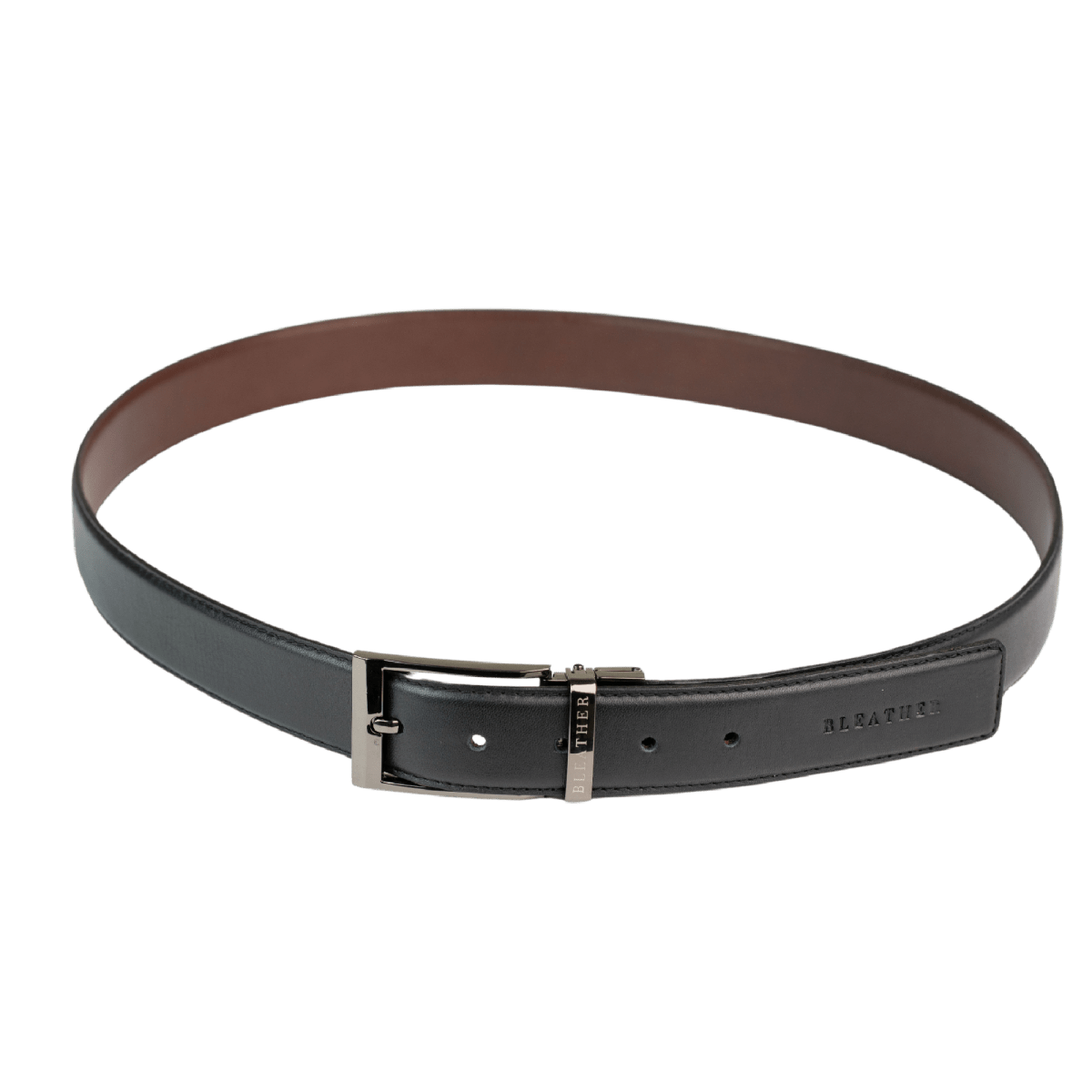 C90SL: Ceinture Homme - Cuir Noir/Marron - Bleather Maroc