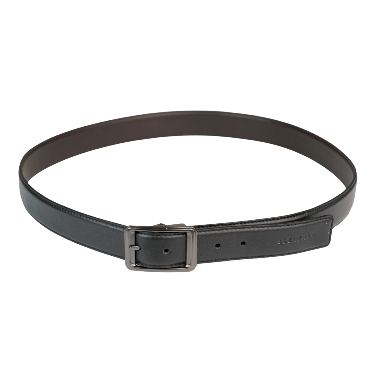 C92: Ceinture Homme - Cuir Noir/Marron chocolat - Bleather Maroc