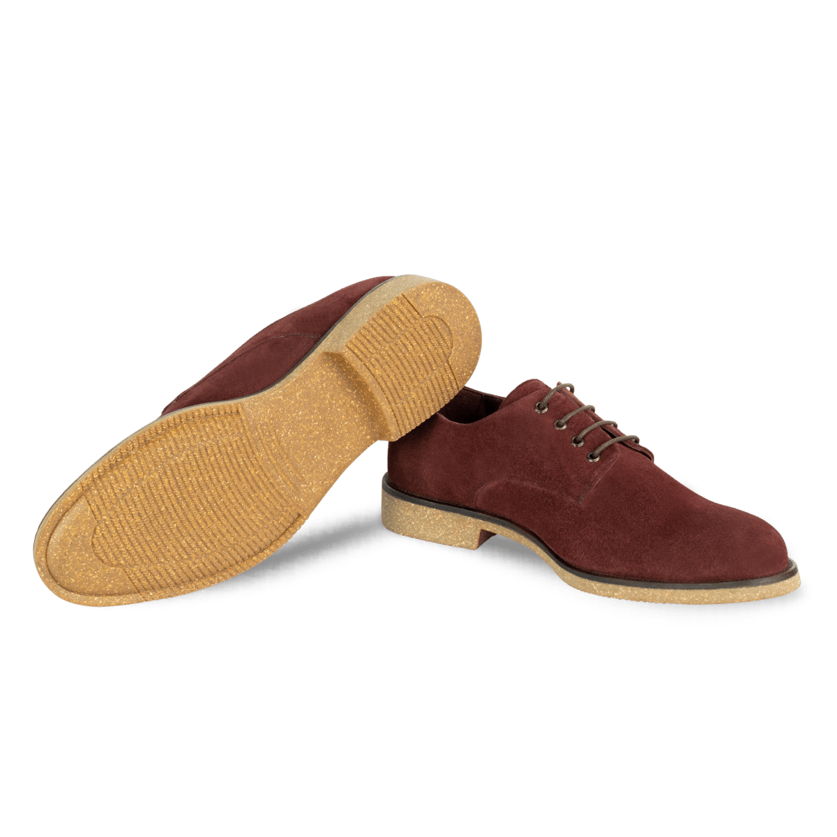 Clive: Derby Homme - Daim Bordeaux - Bleather Maroc