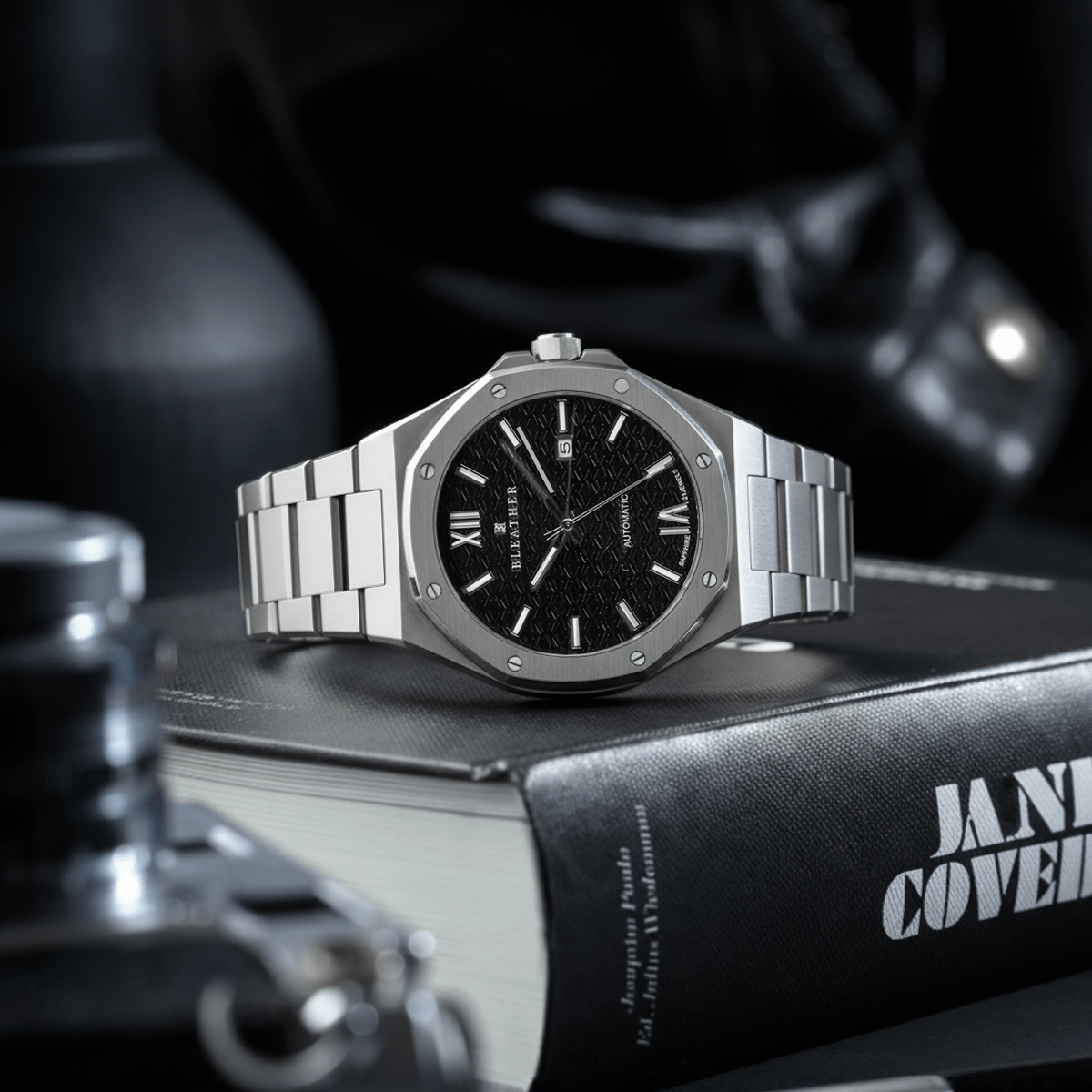 Crown: Montre Automatique Homme – Acier Argenté - Bleather Maroc