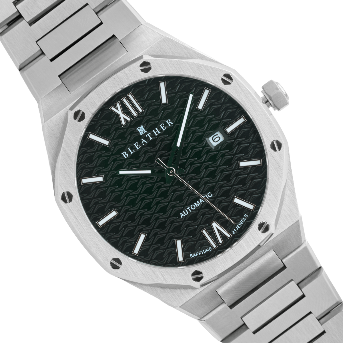 Crown: Montre Automatique Homme – Acier Argenté - Bleather Maroc