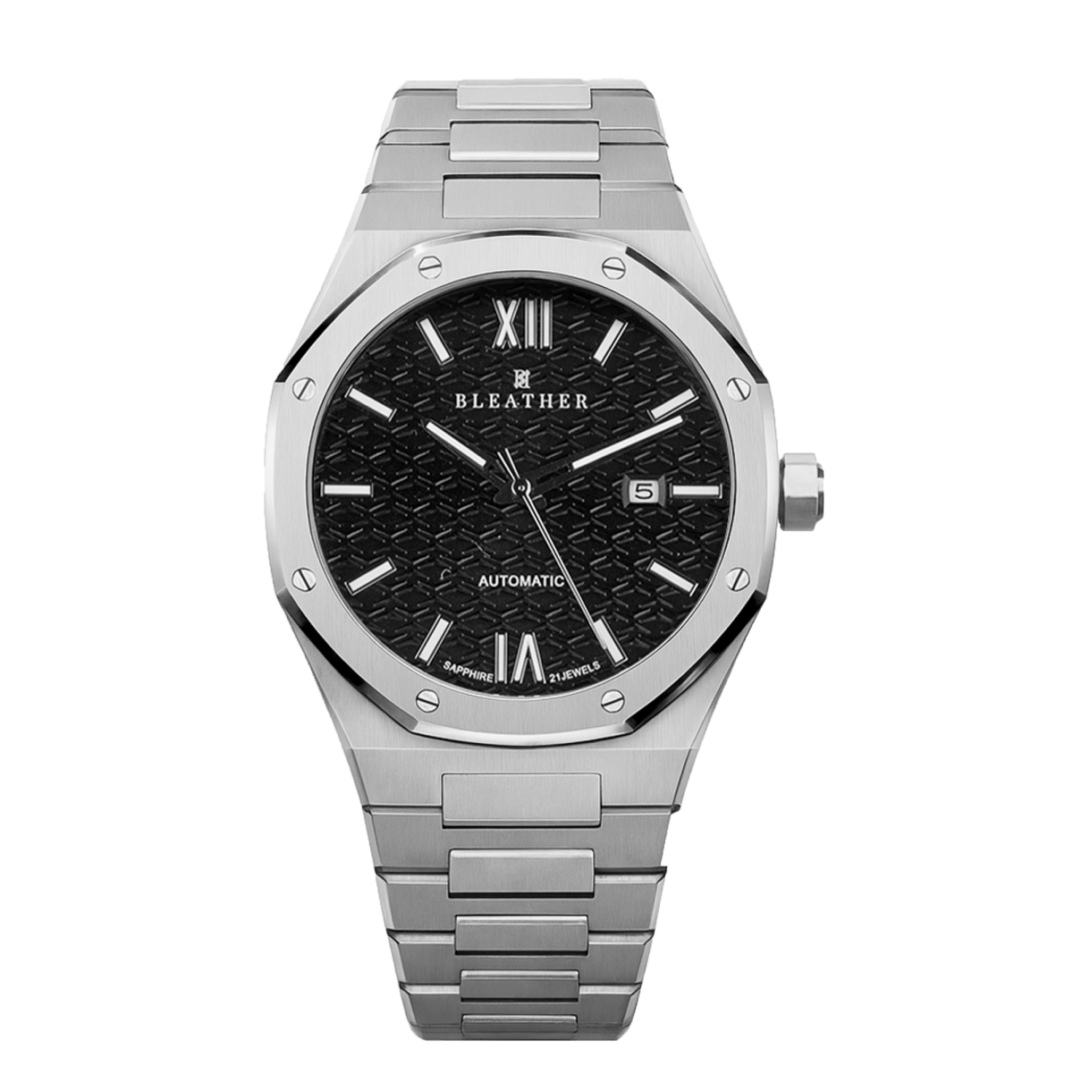 Crown: Montre Automatique Homme – Acier Argenté - Bleather Maroc