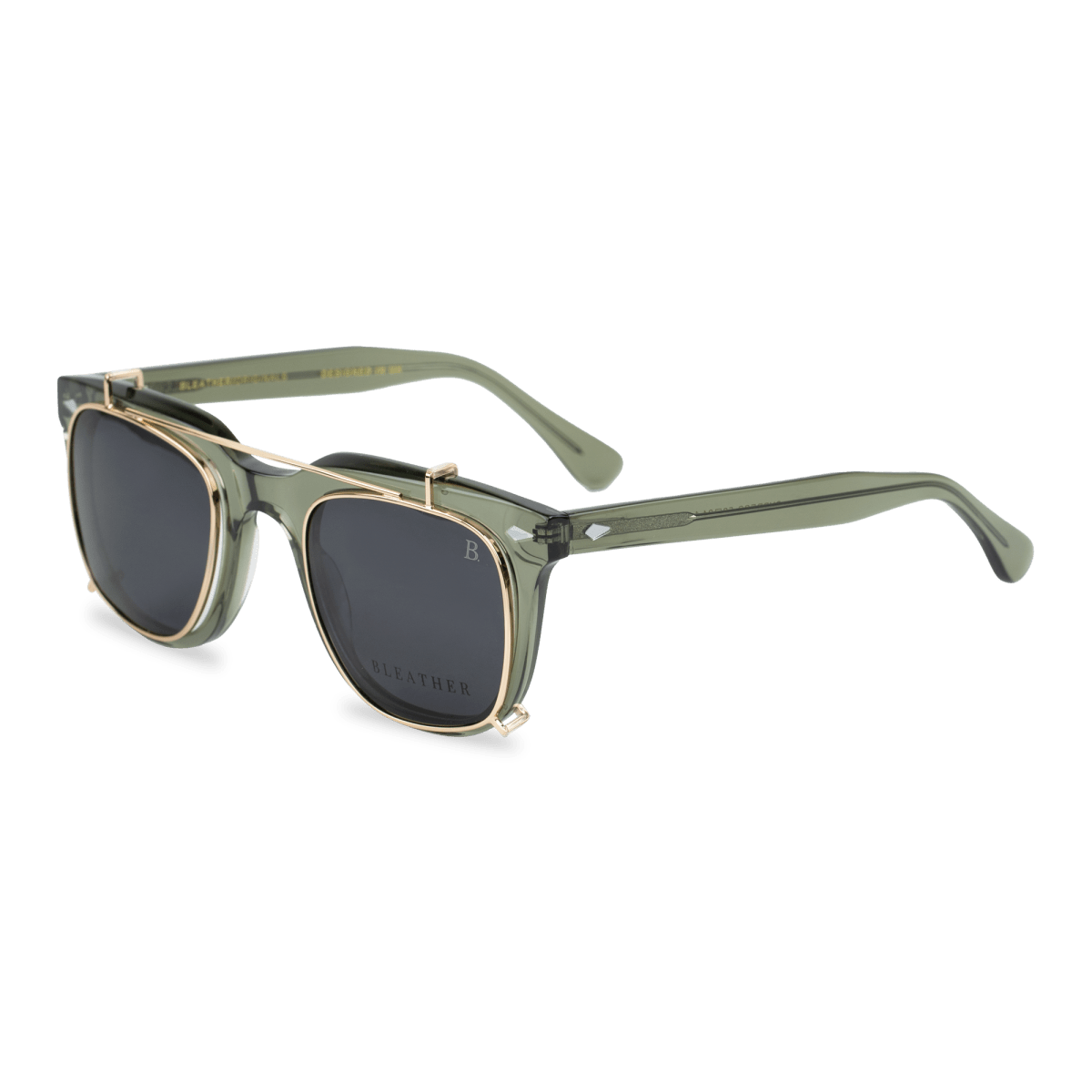 Cypress: Lunettes à clips de luxe vert_dore - Bleather Maroc