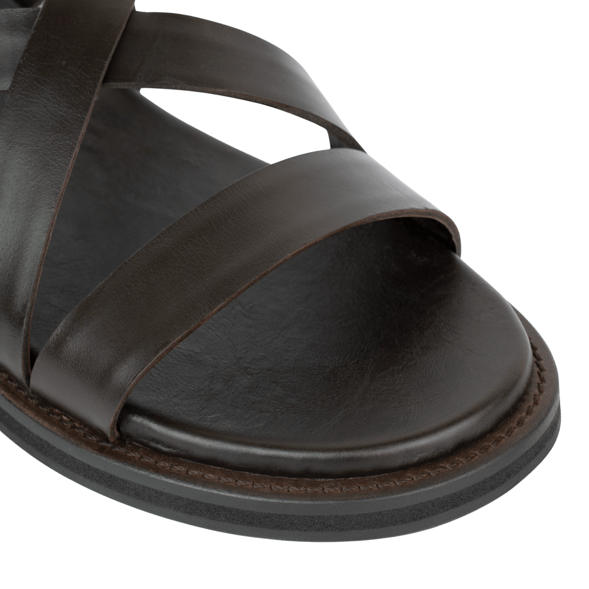 Dylan: Sandales Homme - Cuir Marron - Bleather Maroc
