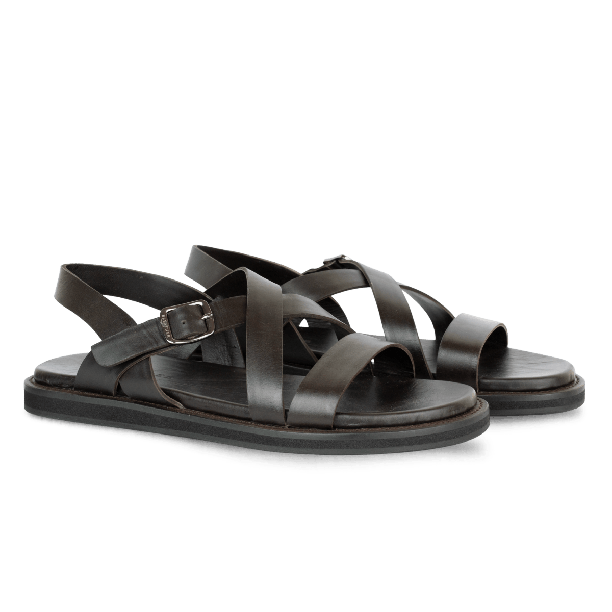 Dylan: Sandales Homme - Cuir Marron - Bleather Maroc