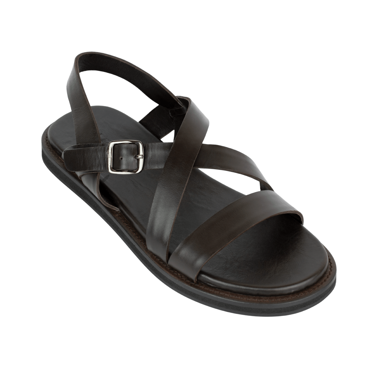 Dylan: Sandales Homme - Cuir Marron - Bleather Maroc