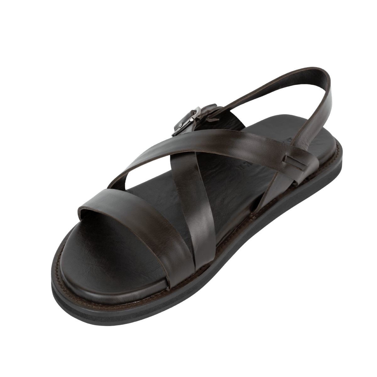 Dylan: Sandales Homme - Cuir Marron - Bleather Maroc