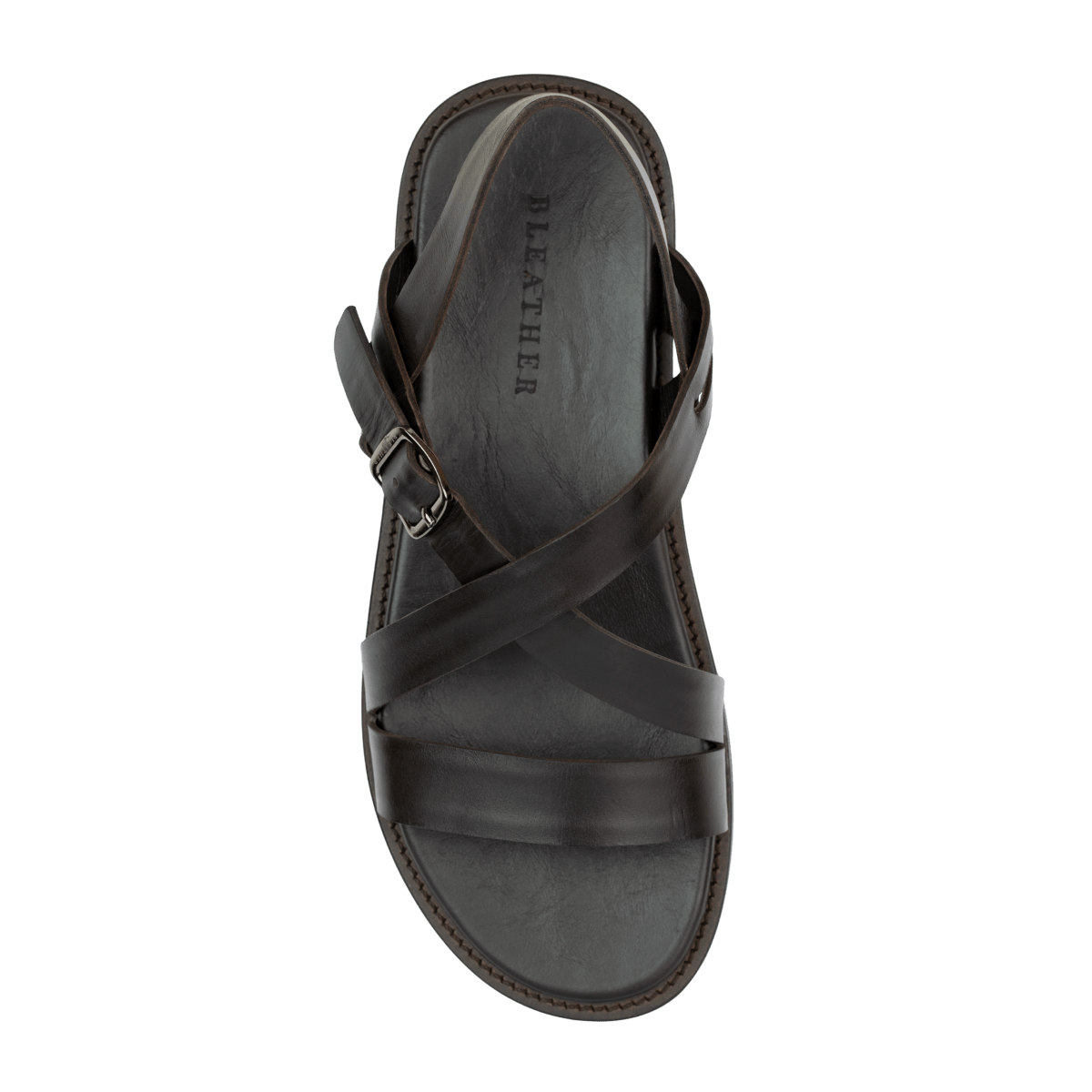 Dylan: Sandales Homme - Cuir Marron - Bleather Maroc