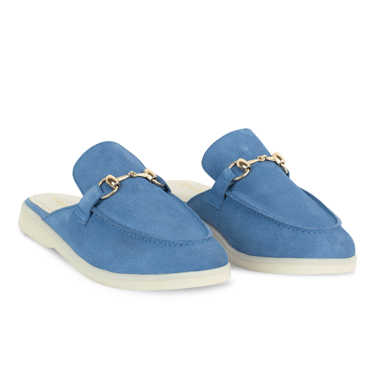 Emma: Mules Femme - Daim Bleu Azur - Bleather Maroc