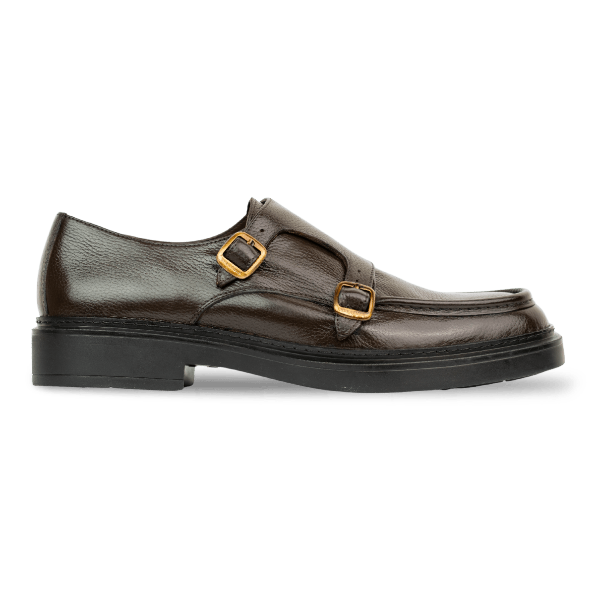 Harold: Chaussures à boucles - Cuir Marron - Bleather Maroc
