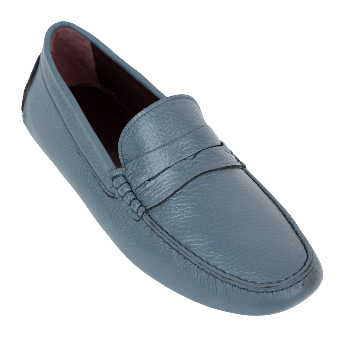 Harvey : Mocassin Homme - Cuir Bleu Saphir - Bleather Maroc