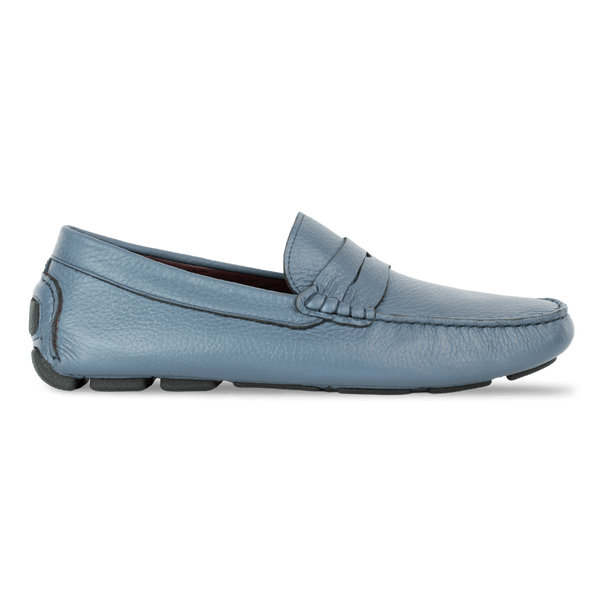 Harvey : Mocassin Homme - Cuir Bleu Saphir