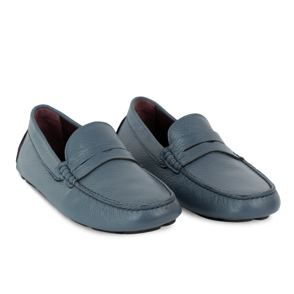 Harvey : Mocassin Homme - Cuir Bleu Saphir - Bleather Maroc