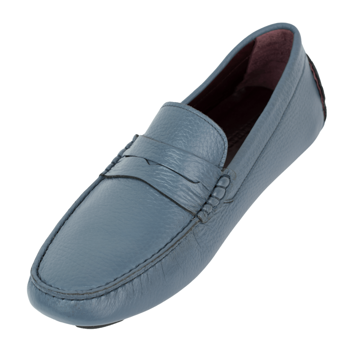 Harvey : Mocassin Homme - Cuir Bleu Saphir - Bleather Maroc