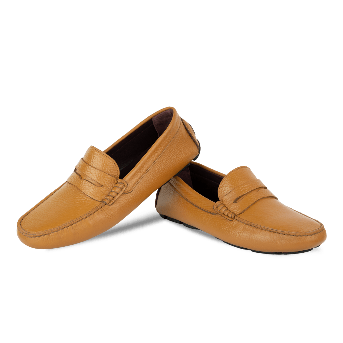 Harvey : Mocassin Homme - Cuir Cognac - Bleather Maroc