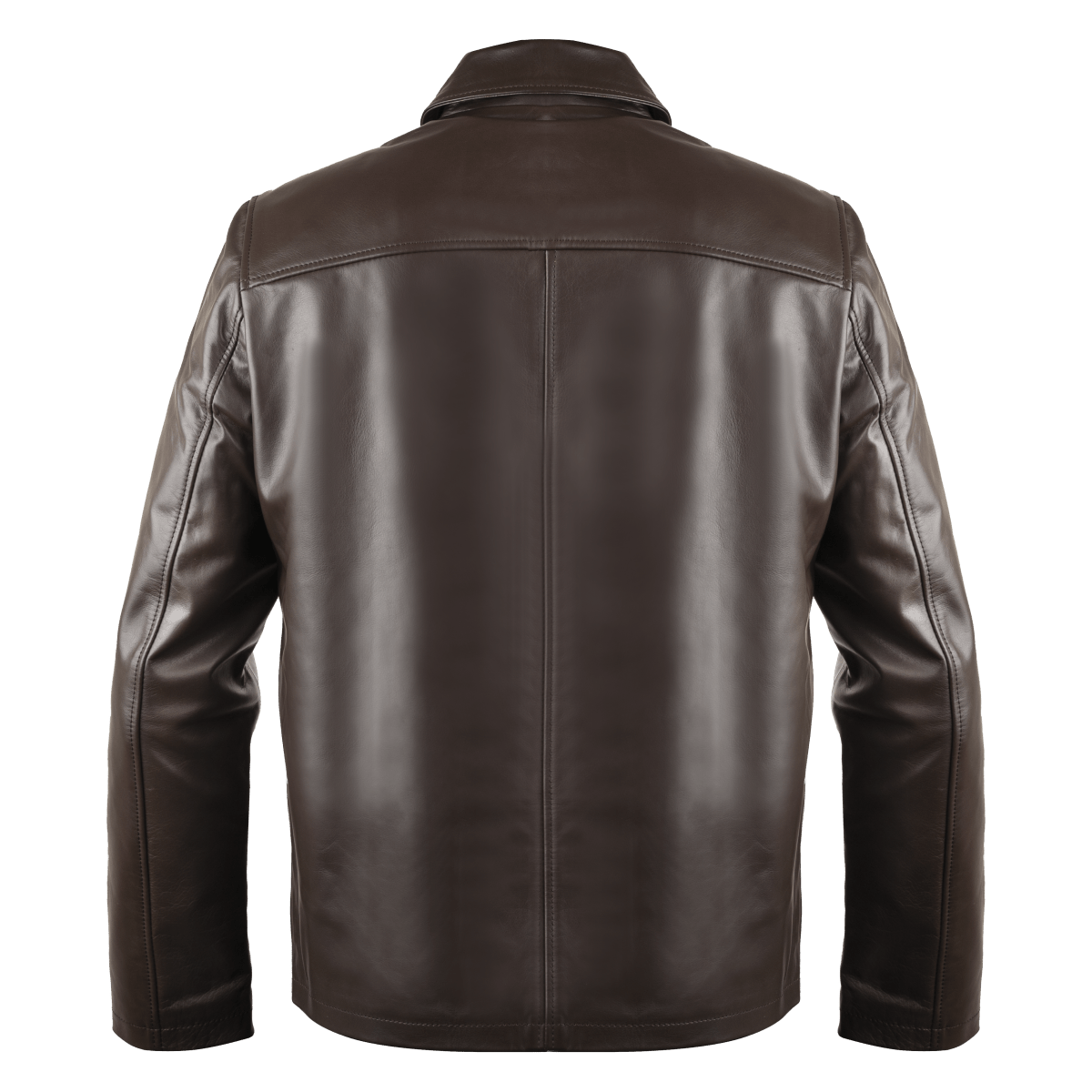 Heritage: Jacket Homme - Cuir Marron Chocolat - Bleather Maroc