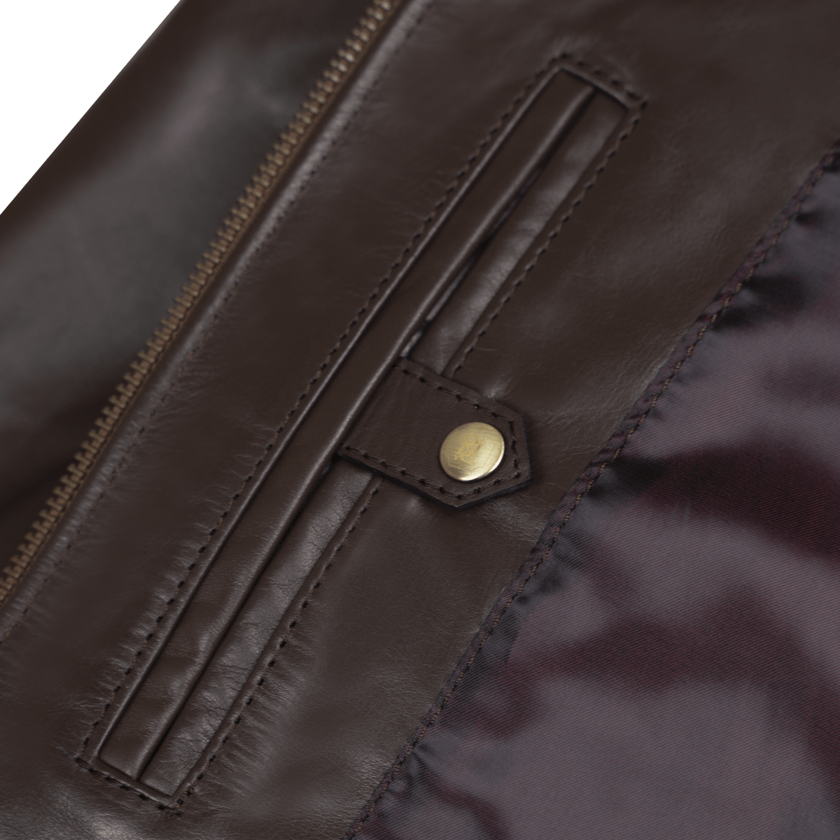 Heritage: Jacket Homme - Cuir Marron Chocolat - Bleather Maroc