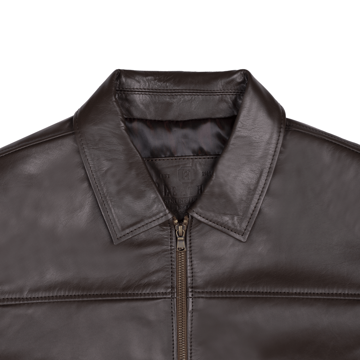 Heritage: Jacket Homme - Cuir Marron Chocolat - Bleather Maroc
