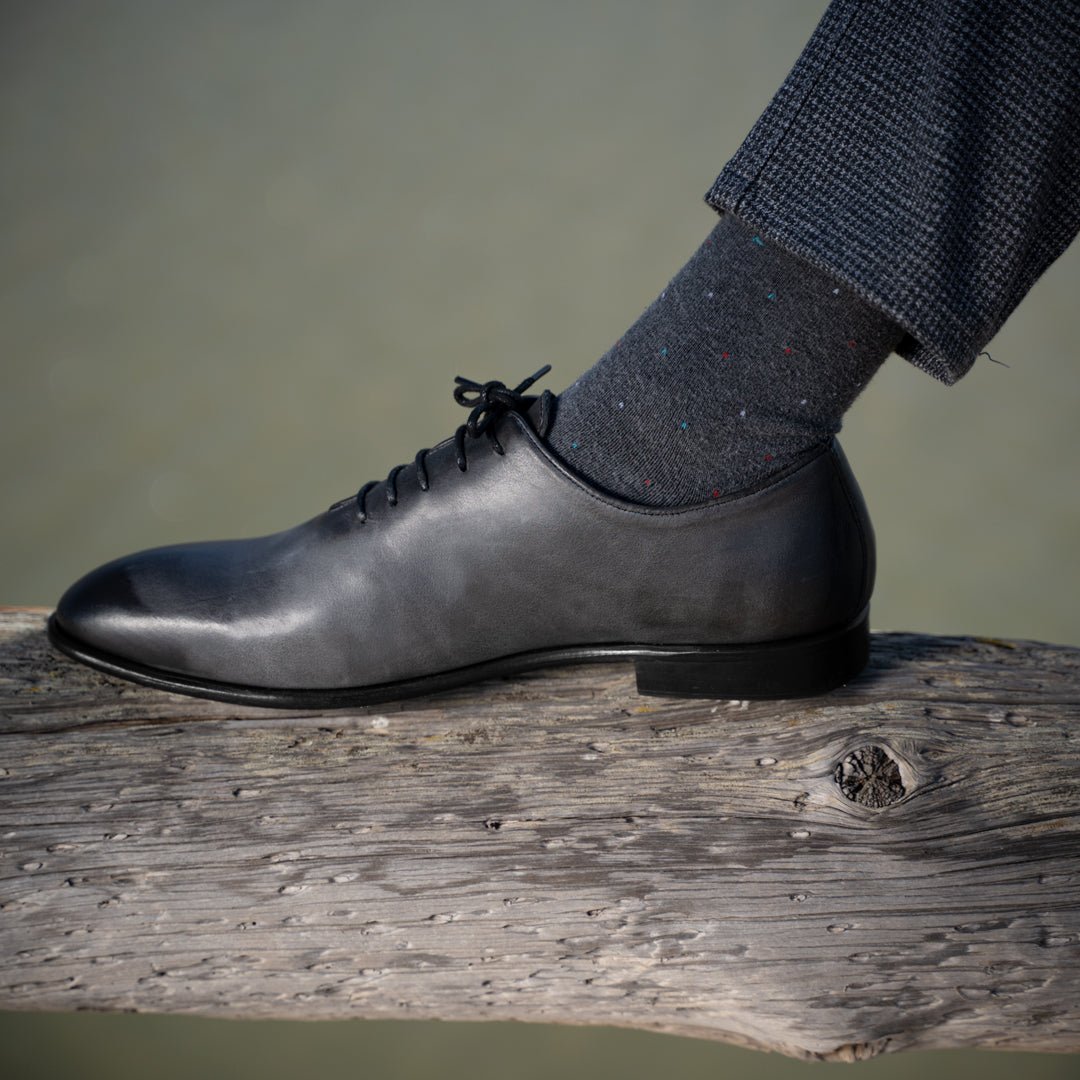 Landon: Richelieu Homme - Cuir Gris