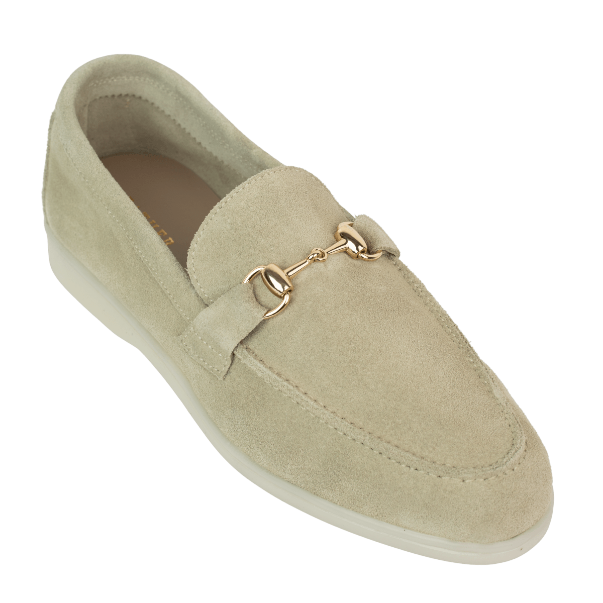 Mila: mocassin Femme - Daim Beige - Bleather Maroc
