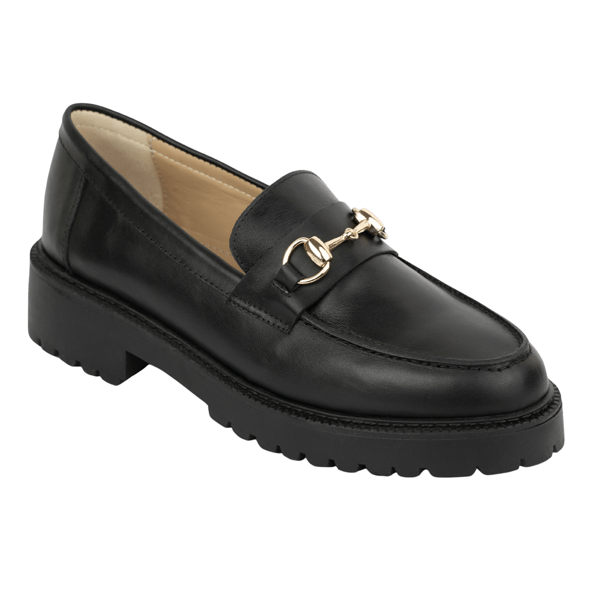 Nova: Mocassin Femmes - Cuir Noir - Bleather Maroc