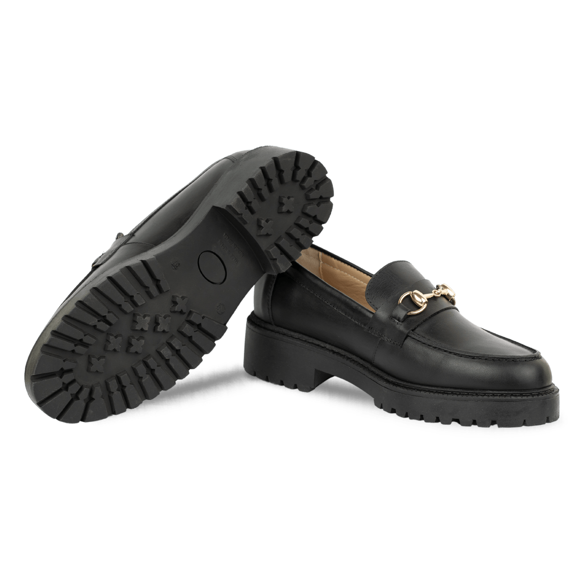 Nova: Mocassin Femmes - Cuir Noir - Bleather Maroc