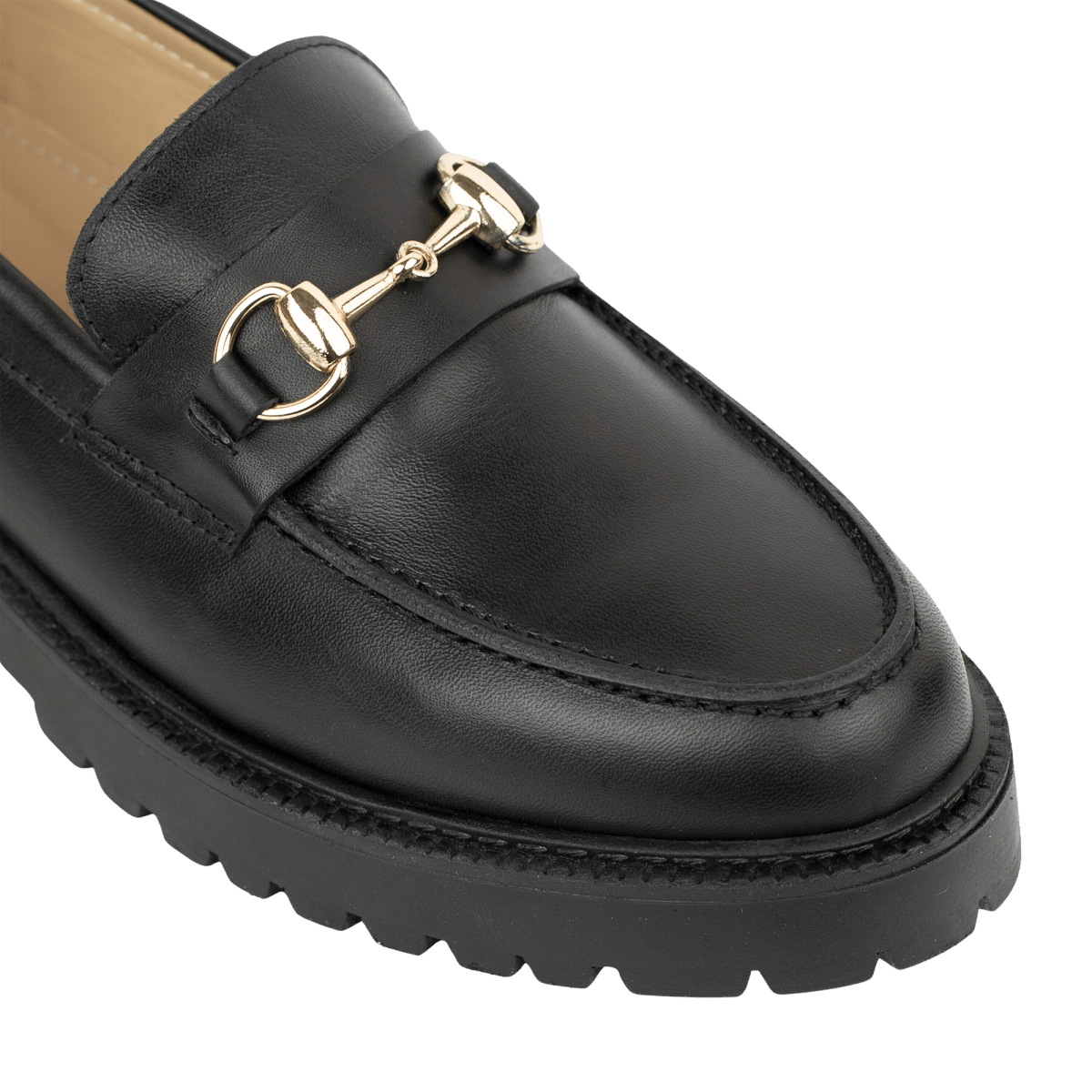 Nova: Mocassin Femmes - Cuir Noir - Bleather Maroc