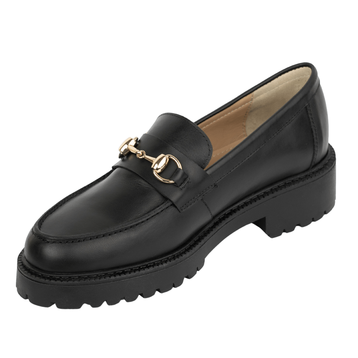 Nova: Mocassin Femmes - Cuir Noir - Bleather Maroc