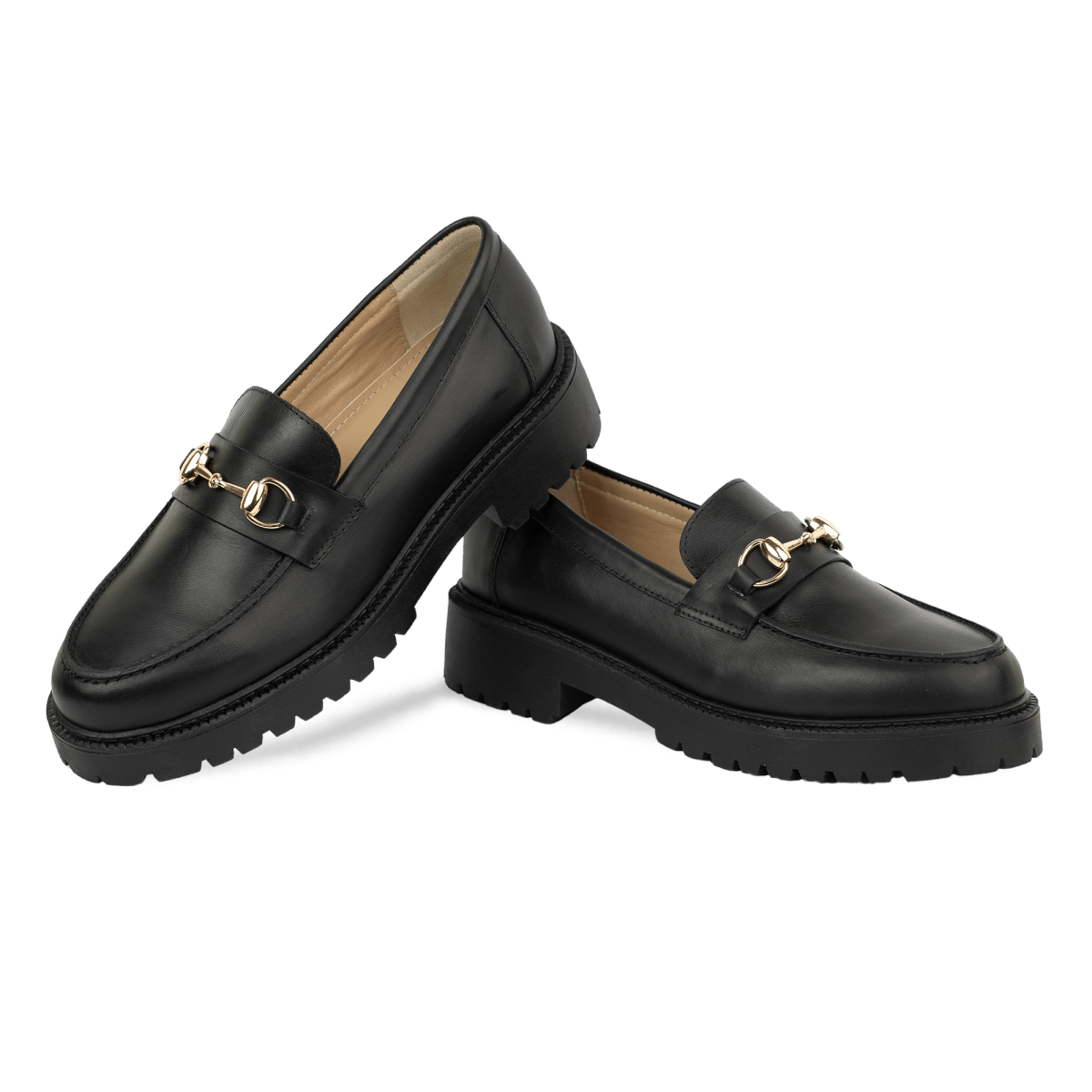Nova: Mocassin Femmes - Cuir Noir - Bleather Maroc
