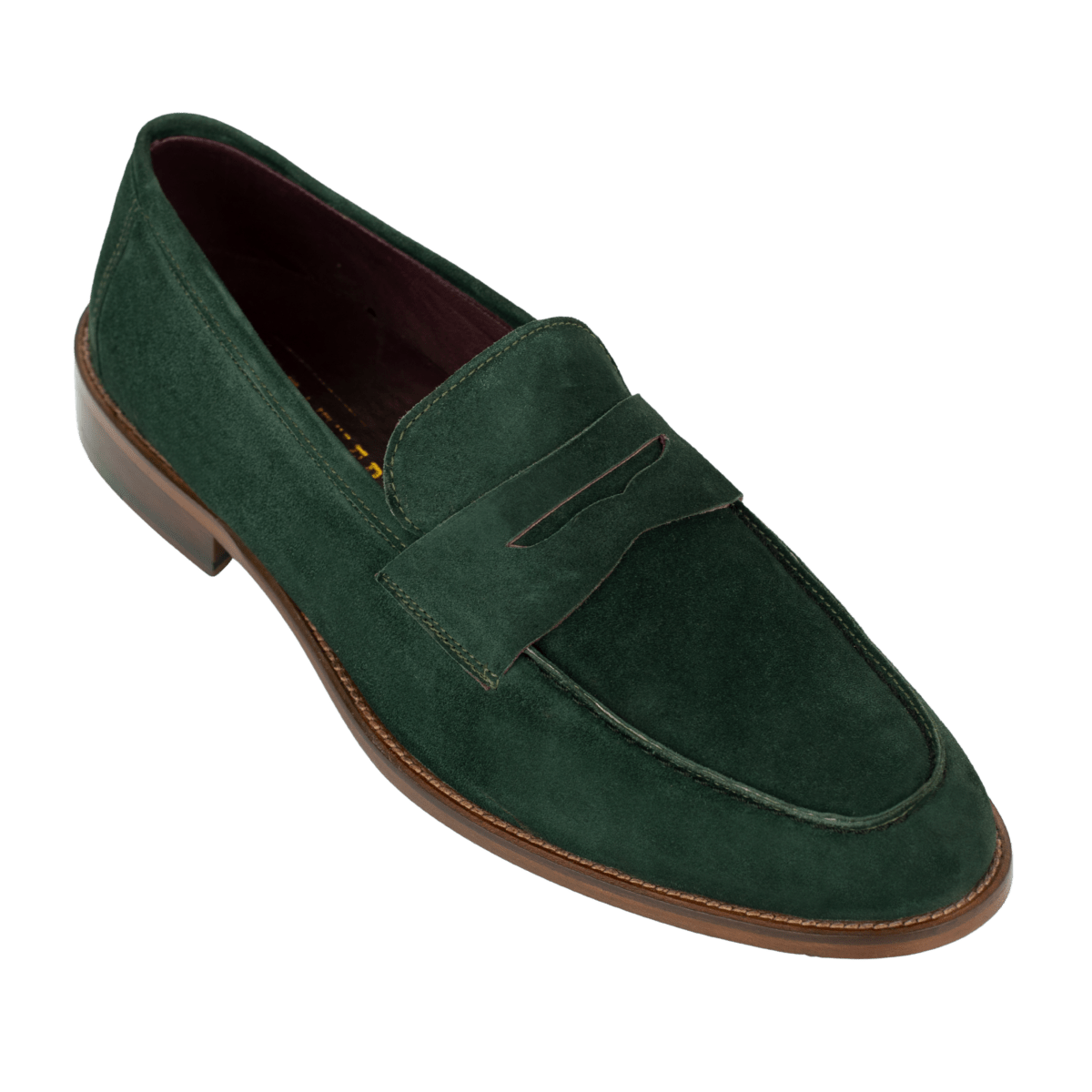 Nowell: Mocassin Homme - Daim Vert Oxford - Bleather Maroc