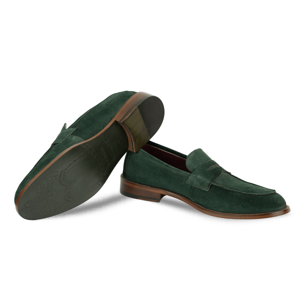 Nowell: Mocassin Homme - Daim Vert Oxford - Bleather Maroc