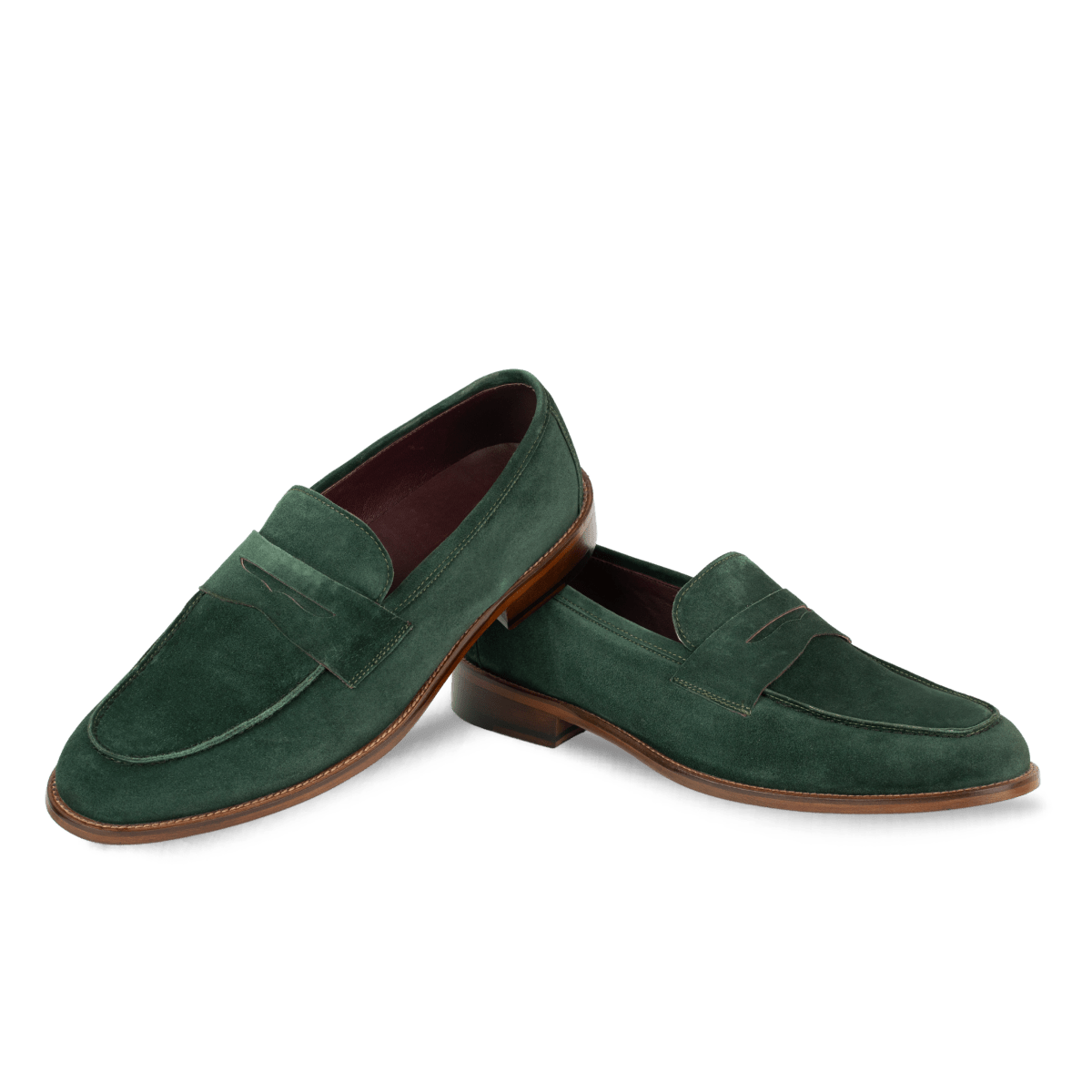 Nowell: Mocassin Homme - Daim Vert Oxford - Bleather Maroc