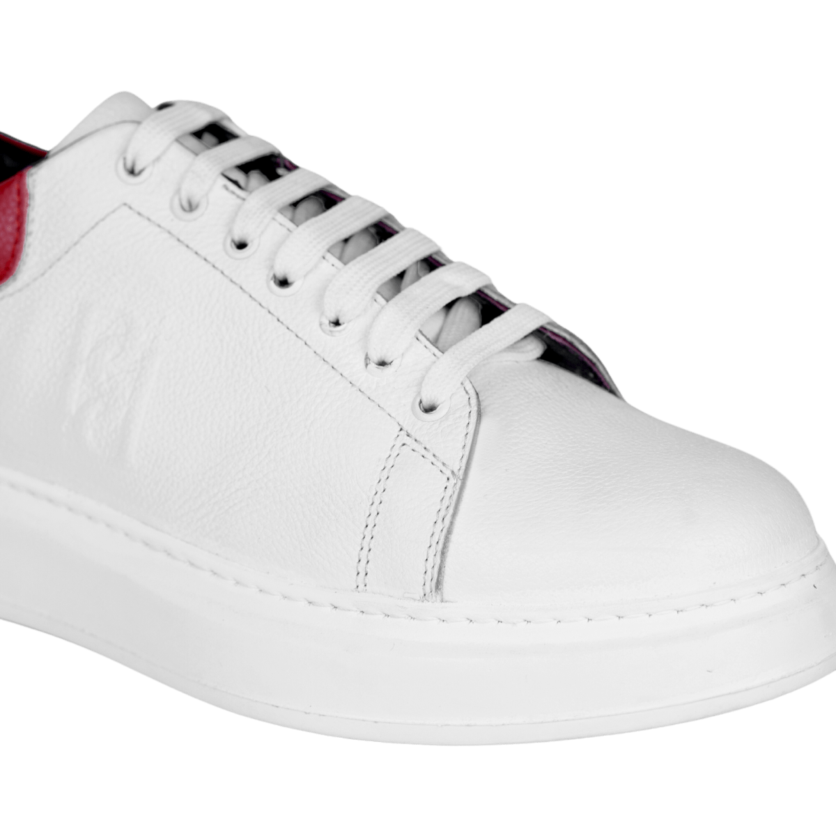 Palmer: Sneakers Homme - Cuir Blanc R'