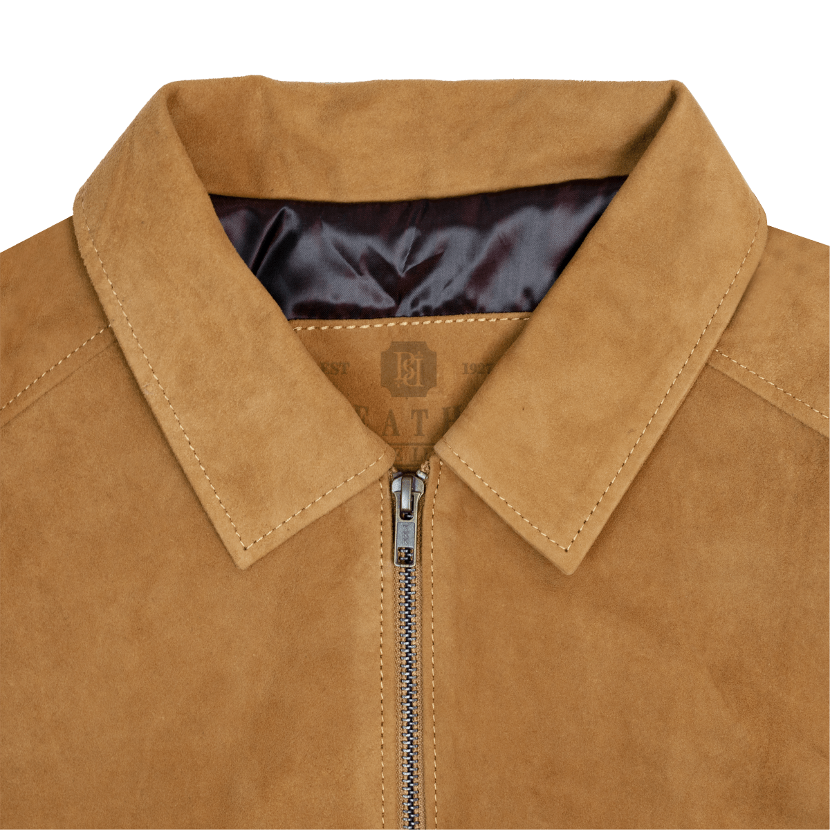 Radcliffe: Jacket Homme - Daim Cognac - Bleather Maroc