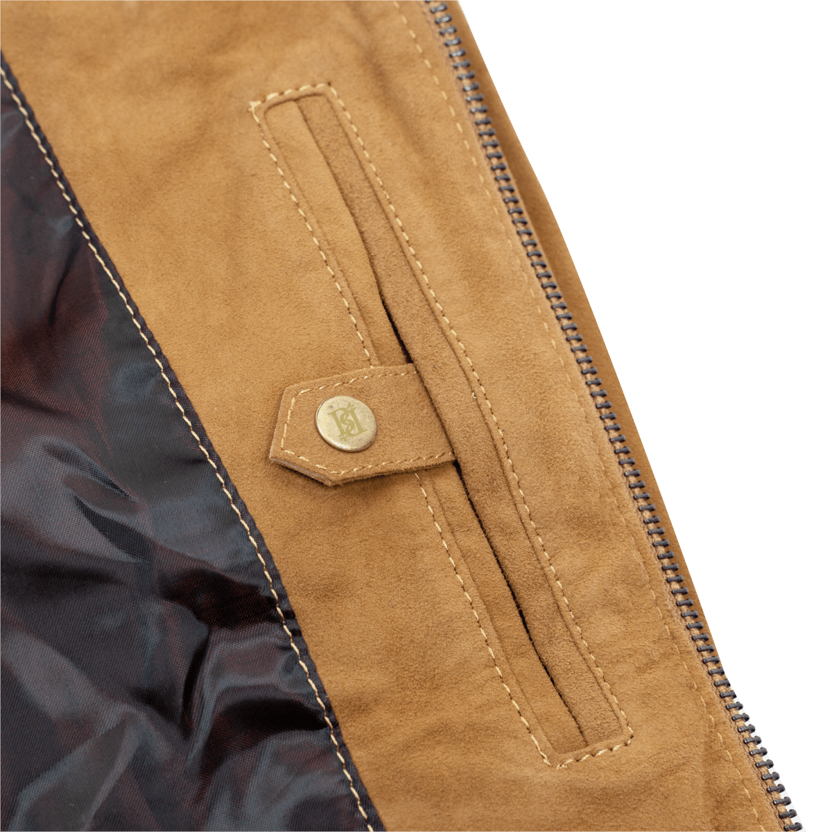 Radcliffe: Jacket Homme - Daim Cognac - Bleather Maroc