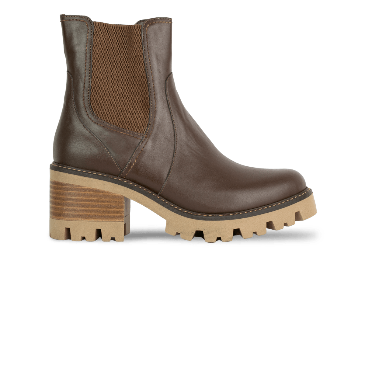 Sienna: Bottines à talons Femme - Cuir Marron - Bleather Maroc