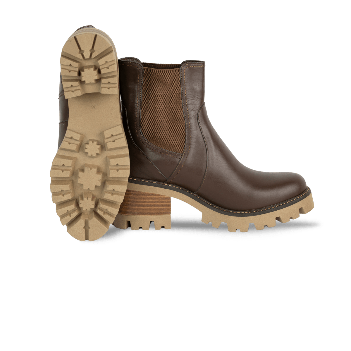 Sienna: Bottines à talons Femme - Cuir Marron - Bleather Maroc