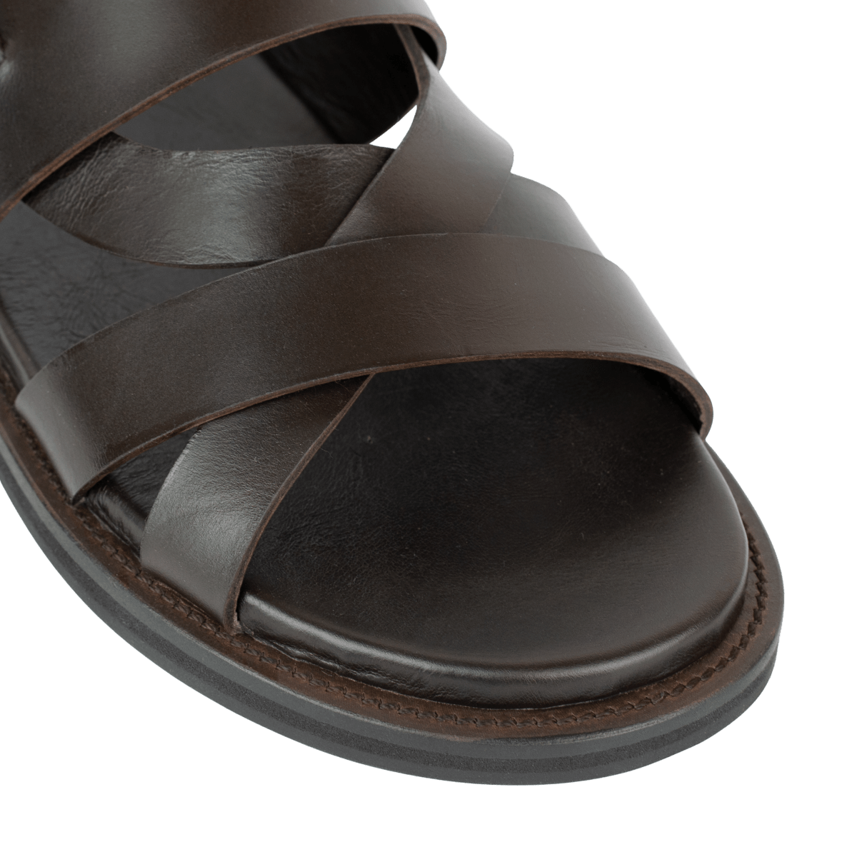 Thalor: Sandales Homme - Cuir Marron - Bleather Maroc