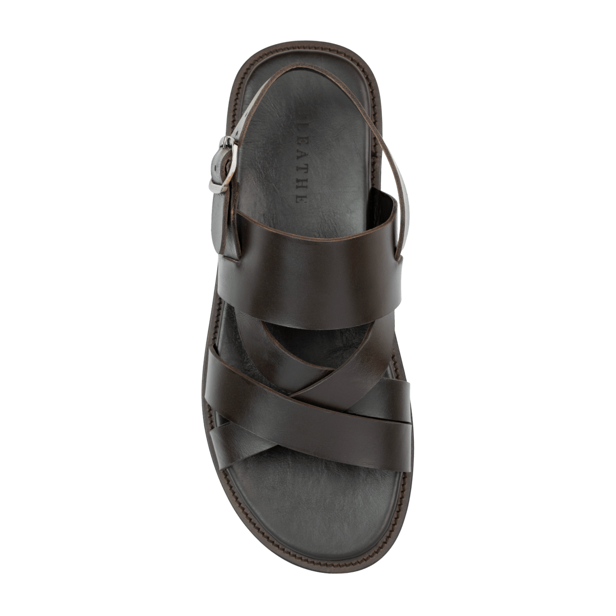 Thalor: Sandales Homme - Cuir Marron - Bleather Maroc