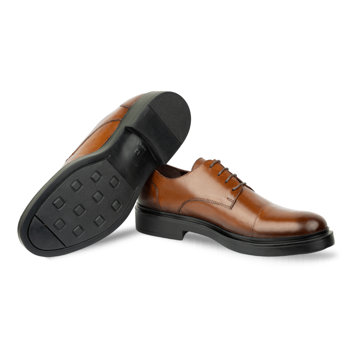 Twist: Derby Homme - Cuir Marron - Bleather Maroc
