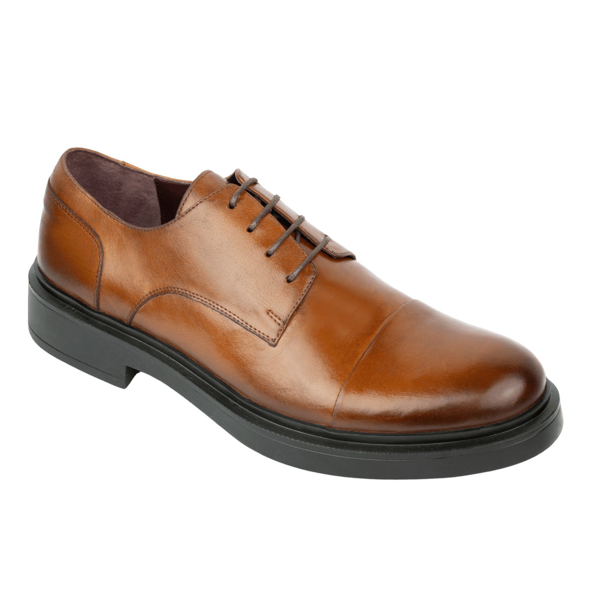 Twist: Derby Homme - Cuir Marron - Bleather Maroc