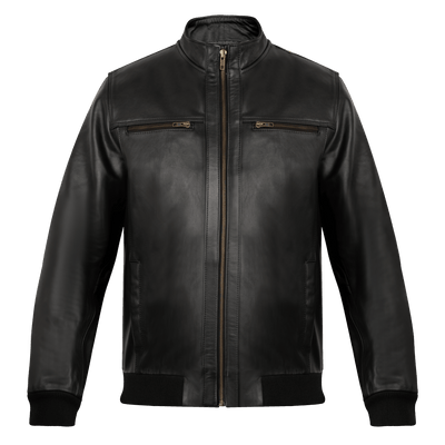 Vanguard: Jacket Hommes - Cuir Noir - Bleather Maroc