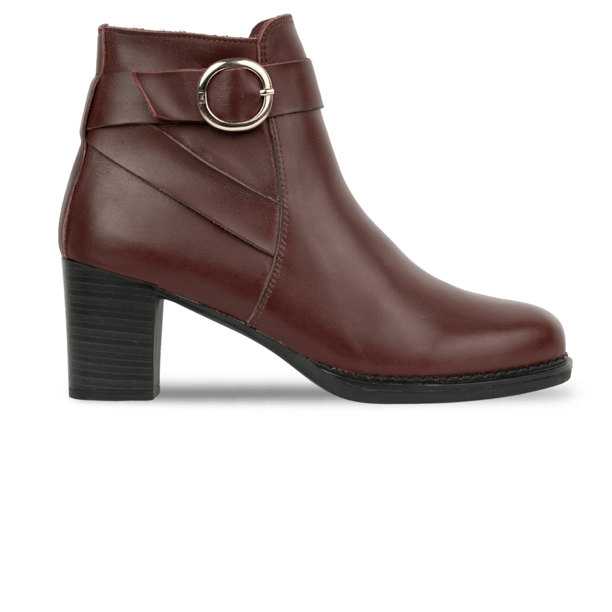 Victoria: Bottines à talons Femme - Cuir Bordeaux - Bleather Maroc