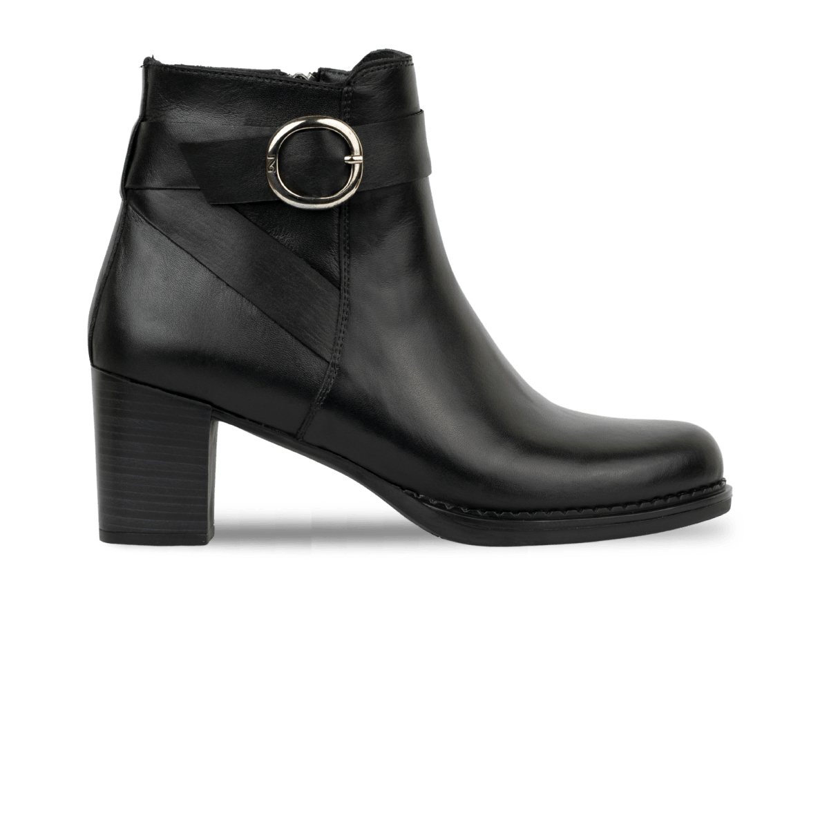 Victoria: Bottines à talons Femme - Cuir Noir - Bleather Maroc