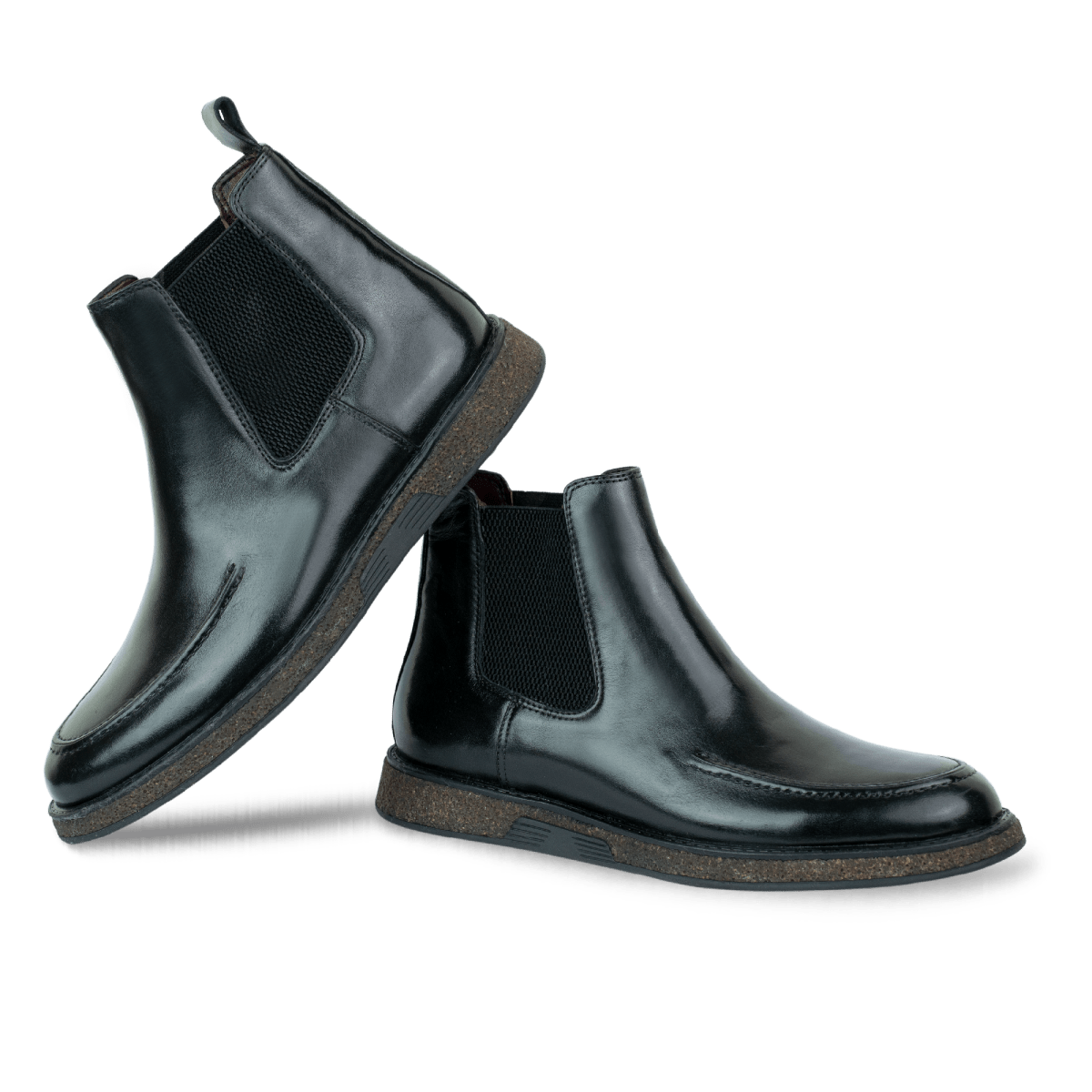 Winter: Chelsea Boots Homme - Cuir Noir - Bleather Maroc