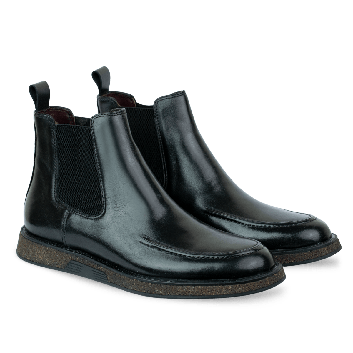 Winter: Chelsea Boots Homme - Cuir Noir - Bleather Maroc