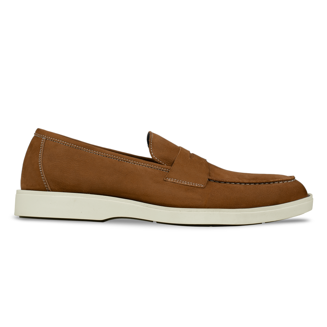 Alan: Mocassin Homme - Nubuck Marron