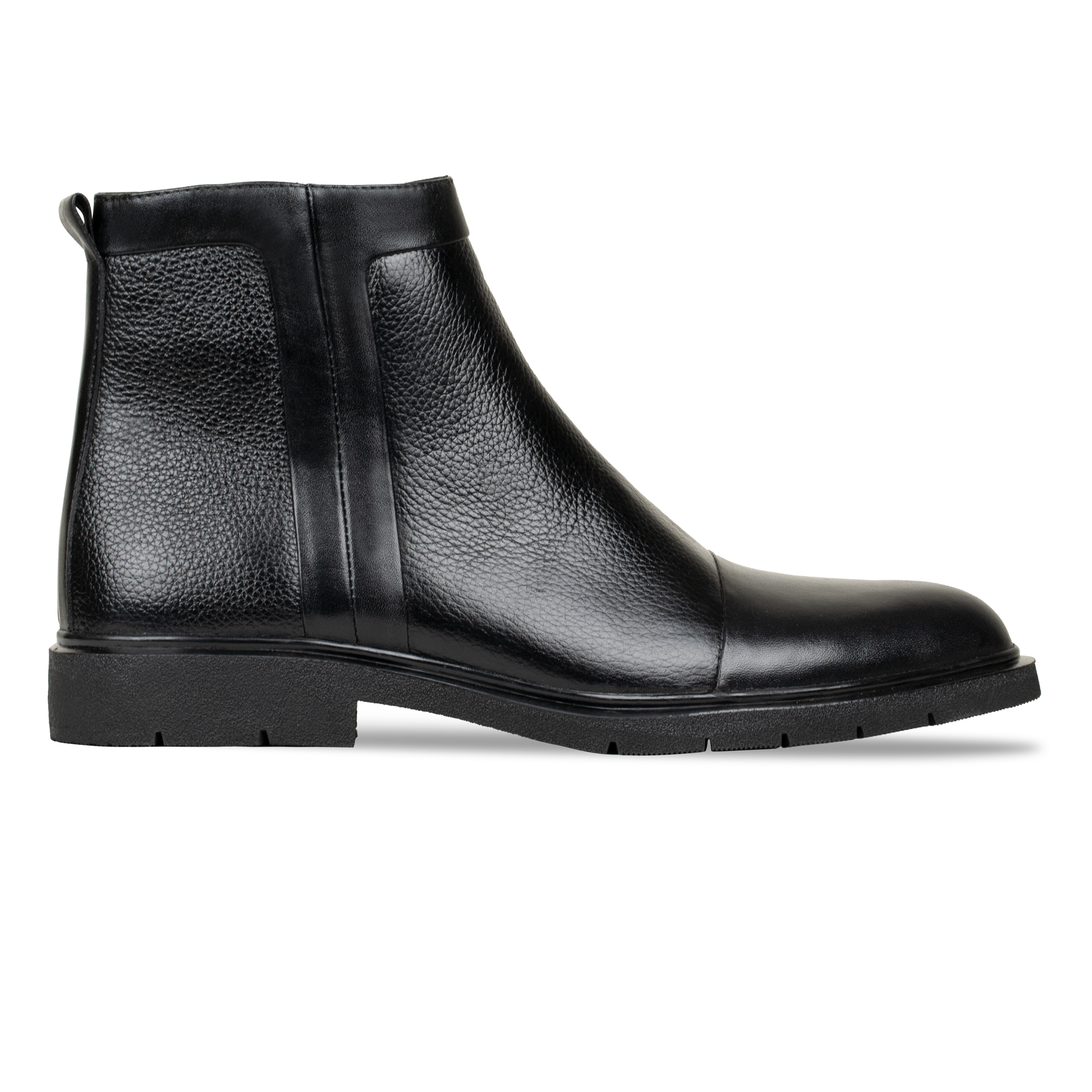 Castel: Demi Bottes Homme - Cuir Noir