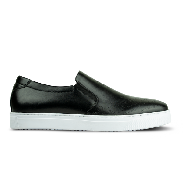 Lurgan: Sneakers Homme - Cuir Noir Gravé